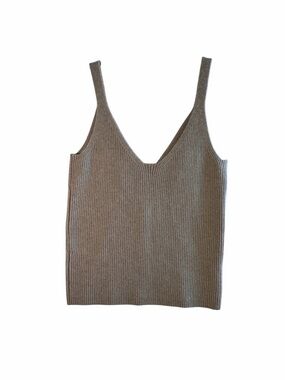 J. Crew Ribbed V-Neck Tank - Taupe